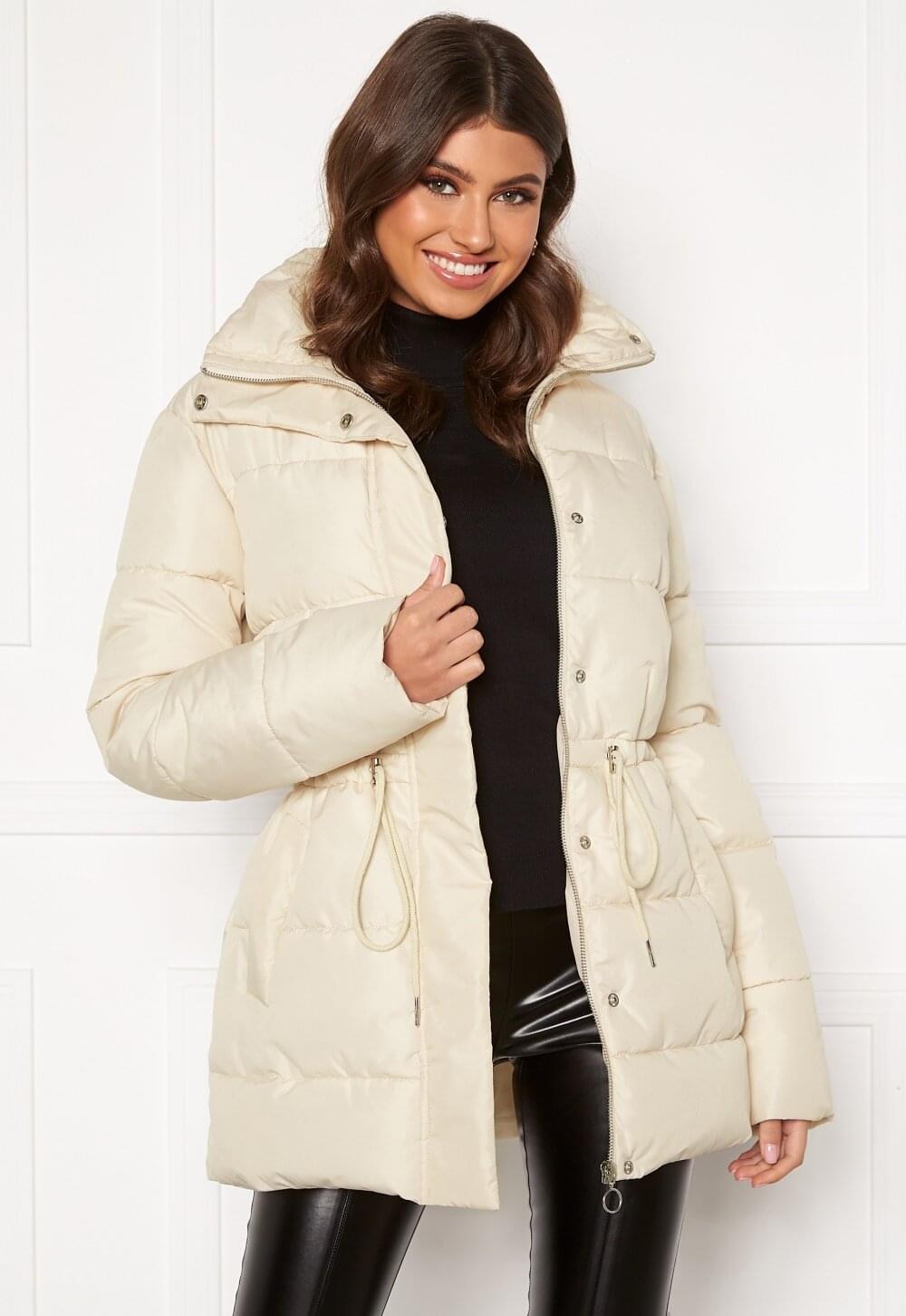 BUBBLEROOM Ellinora Tie Waist Puffer Jacket | Beige - Playroom