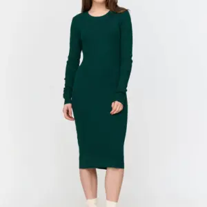 24COLOURS Rib Midi Dress | Green