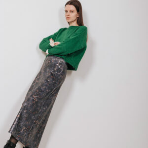 BADILA Printed Sequin Skirt, Gray