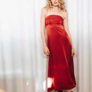 BADILA Strapless Satin Dress | Red