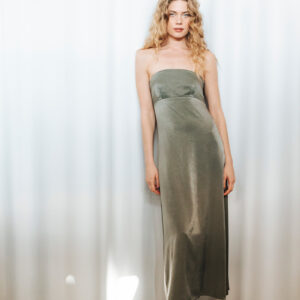 BADILA Strapless Satin Dress | Gray