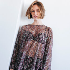 BADILA Printed See-Through Top | Purple