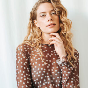 BADILA See-Through Polka-Dot Top | Brown