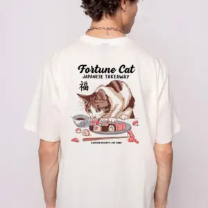KAOTIKO Fortune Cat T-Shirt | White