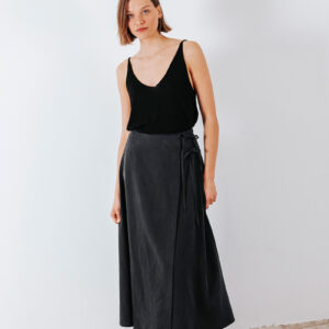 BADILA Midi Wrap Skirt | Black