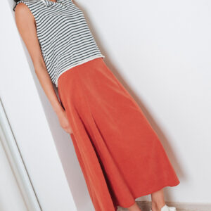 BADILA Midi Wide Skirt | Brick