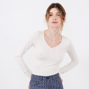 BADILA V-Neck Top | Off White