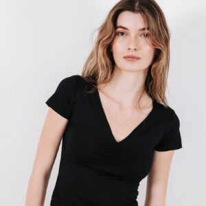 BADILA V-Neck Top | Black