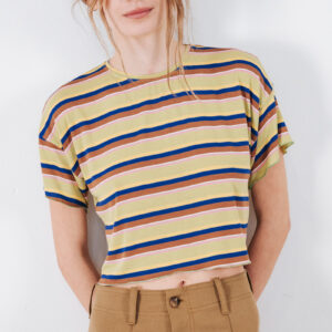 BADILA Striped Cropped T-Shirt | Green