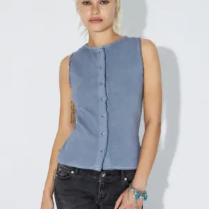 DR DENIM Lilja Rib | Washed Blue