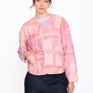 24COLOURS Quilted Patterned Jacket | Pink