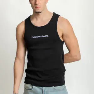 KAOTIKO Tank Top Humans Are Exhausting | Black