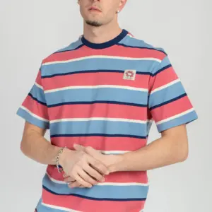 KAOTIKO Stripes Island T-shirt | Blue/ Pink