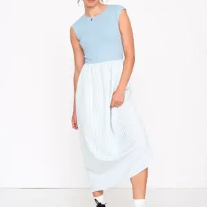 24COLOURS Cotton-Mix Dress | Blue