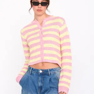 24COLOURS Knitted Cardigan | Pink Yellow