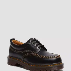 DR MARTENS Lowell Leather Moc Toe Shoes | Black