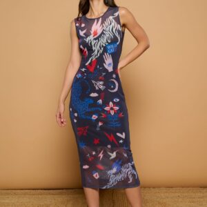 MINUETO Mesh Dress | Blue