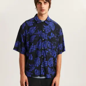 VANS Doren Printed Camp SS Shirt | Royal Cobalt