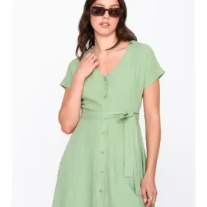 24COLOURS Viscose Linen Shirt Dress | Green