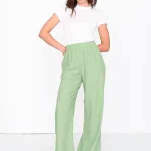 24COLOURS Viscose Linen Trousers | Green