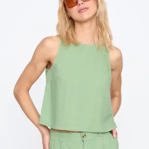 24COLOURS Viscose Linen Top | Green