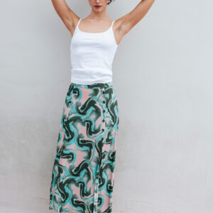 BADILA Printed Skirt with Buttons | Green