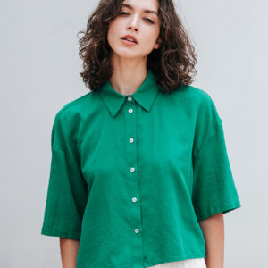 BADILA Cropped Shirt | Petrol