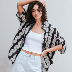 BADILA Oversized Printed Shirt | Black